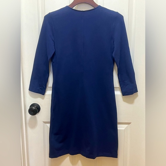 NWT 170.00 LILLY PULITZER CLARKSON V-NECK DRESS NAVY GOLD - Picture 9 of 10